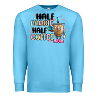 Ocean Blue half baddie half coffee Premium Sweatshirt - MaliasSmallBusiness