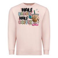 Pale Pink half baddie half coffee Premium Sweatshirt - MaliasSmallBusiness