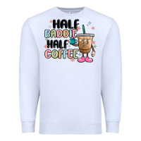 White half baddie half coffee Premium Sweatshirt - MaliasSmallBusiness