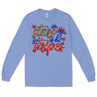 Colony Blue stars and stripes Long Sleeve Tee - HRA Design Shop