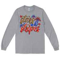 Heather Grey stars and stripes Long Sleeve Tee - HRA Design Shop