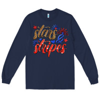 Navy stars and stripes Long Sleeve Tee - HRA Design Shop