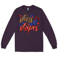Plum stars and stripes Long Sleeve Tee - HRA Design Shop