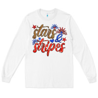 White stars and stripes Long Sleeve Tee - HRA Design Shop