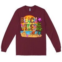 Burgundy beach vibes Long Sleeve Tee - AdoDesignShop