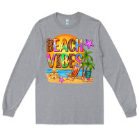 Heather Grey beach vibes Long Sleeve Tee - AdoDesignShop