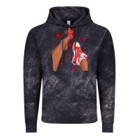 Cloud Black Bright Red Afro Girl Sneakers and Heels Vintage Hoodie - texasbilliewilder