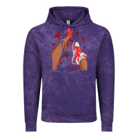 Cloud Purple Bright Red Afro Girl Sneakers and Heels Vintage Hoodie - texasbilliewilder