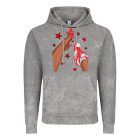 Cloud Rock Bright Red Afro Girl Sneakers and Heels Vintage Hoodie - texasbilliewilder