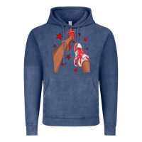 Bright Red Afro Girl Sneakers And Heels Vintage Hoodie | Teevron