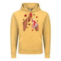Vintage Mustard Bright Red Afro Girl Sneakers and Heels Vintage Hoodie - texasbilliewilder