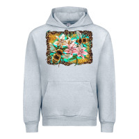Heather Grey bees and lilies with leopard Urban Hoodie - Artiststas
