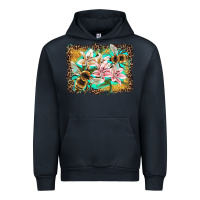 Navy bees and lilies with leopard Urban Hoodie - Artiststas