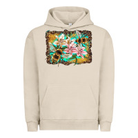 Pigment French Oak bees and lilies with leopard Urban Hoodie - Artiststas