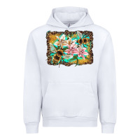 White bees and lilies with leopard Urban Hoodie - Artiststas