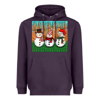 Plum christmas snovman Heavyweight Hoodie - BarkalooDesign