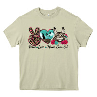 Mossy peace love maine coon cat Heavy Core Tee - LillyAllenDesigns