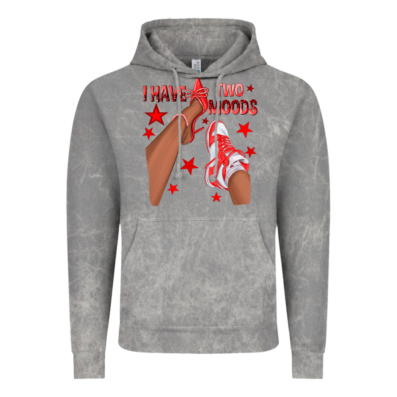 Bright Red I Have Two Moods Afro Girl Sneakers Vintage Hoodie by texasbilliewilder | Teevron