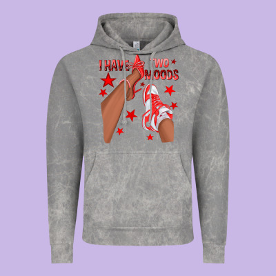 Bright Red I Have Two Moods Afro Girl Sneakers Vintage Hoodie Designed By Texasbilliewilder