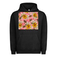 Pigment Black bees and flowers Urban Hoodie - Artiststas