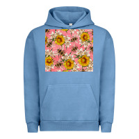 Pigment Pebble Blue bees and flowers Urban Hoodie - Artiststas