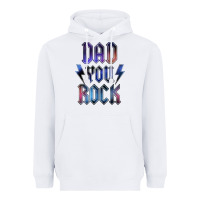White Dad You Rock Heavyweight Hoodie - LillyAllenDesigns