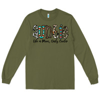 Army Green auntie  like a mom, only cooler Long Sleeve Tee - CowhideDigitalArt