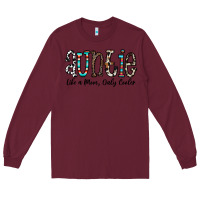 Burgundy auntie  like a mom, only cooler Long Sleeve Tee - CowhideDigitalArt