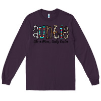 Plum auntie  like a mom, only cooler Long Sleeve Tee - CowhideDigitalArt