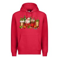 Cardinal Christmas Santa coffee cups Premium Hoodie - MaliasSmallBusiness