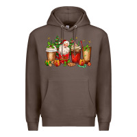 Coffee Christmas Santa coffee cups Premium Hoodie - MaliasSmallBusiness