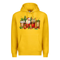 Lemon Christmas Santa coffee cups Premium Hoodie - MaliasSmallBusiness