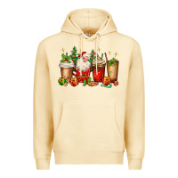 Pina Colada Christmas Santa coffee cups Premium Hoodie - MaliasSmallBusiness