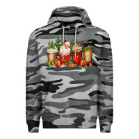 Slate Camo Christmas Santa coffee cups Premium Hoodie - MaliasSmallBusiness