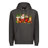 Smoke Christmas Santa coffee cups Premium Hoodie - MaliasSmallBusiness