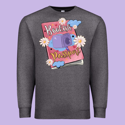 Bookish Passport Premium Sweatshirt Designed By Maliassmallbusiness