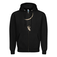 Black Astronaut Moon Swing Zipper Hoodie - Bettercallsaul