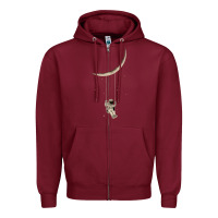 Burgundy Astronaut Moon Swing Zipper Hoodie - Bettercallsaul