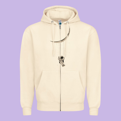 Astronaut Moon Swing Zipper Hoodie Designed By Bettercallsaul