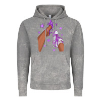 Cloud Rock Purple Afro Girl Sneakers and Heels Vintage Hoodie - texasbilliewilder