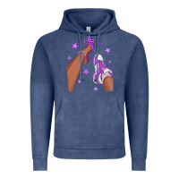 Vintage Denim Purple Afro Girl Sneakers and Heels Vintage Hoodie - texasbilliewilder