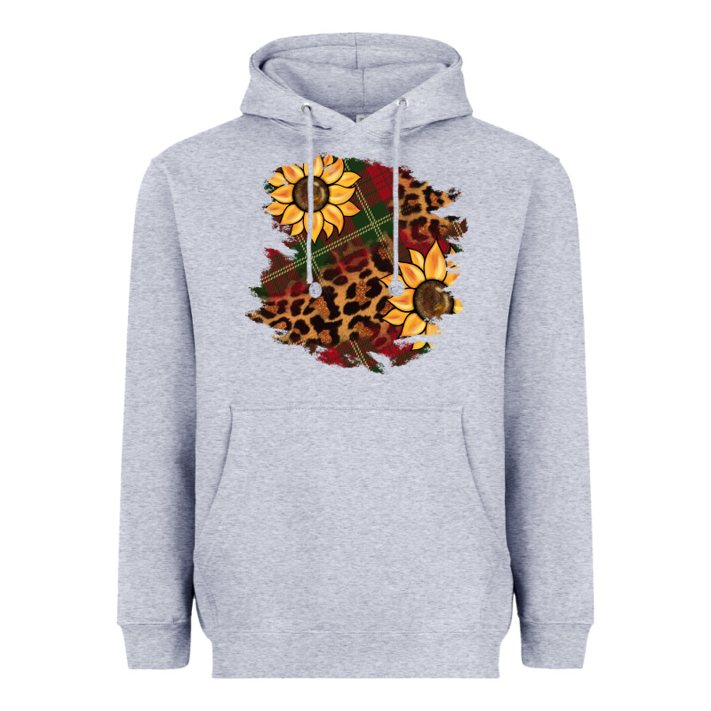 Christmas Leopard Sunflower Heavyweight Hoodie by BarkalooDesign | Teevron