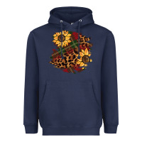 Navy Christmas leopard sunflower Heavyweight Hoodie - BarkalooDesign