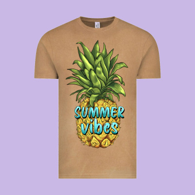 Summer Vibes Pineapple Vintage Tee Designed By Barkaloodesign