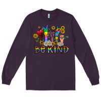 Plum be kind Long Sleeve Tee - CowhideDigitalArt