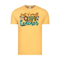 Vintage Mustard just a small town teacher Vintage Tee - texasbilliewilder