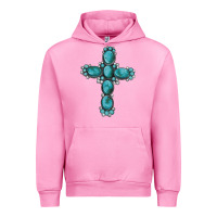 Fuchsia Pink western Gemstone cross Urban Hoodie - Artiststas