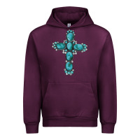 Mauve Wine western Gemstone cross Urban Hoodie - Artiststas