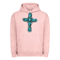 Pigment Salmon western Gemstone cross Urban Hoodie - Artiststas