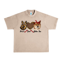 French Oak peace love shiba inu Urban Heavy Tee - RanaPortraitStore
